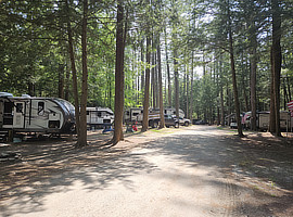 Nice sunny road with campsites