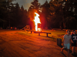Bonfire at Crown Point Camping Area